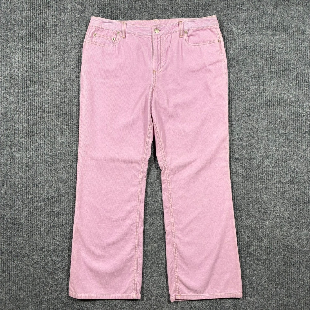 Ann Taylor Loft Petites Womens Pants Size 12P Pink Corduroy Cotton Mid Rise